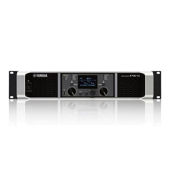 Amplificador PX5 Yamaha Poder Digital 500W Yamaha Puerto USB Negro-Plata