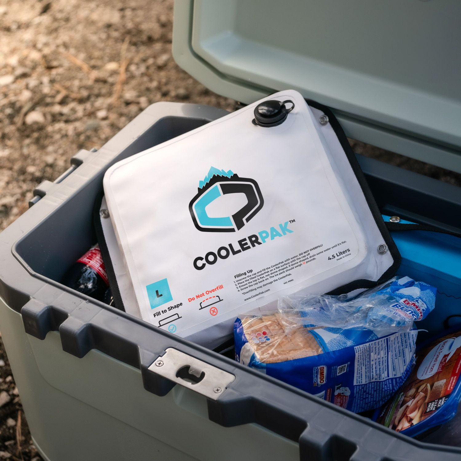 CoolerPak CP-7S1-N 7 lbs Ice Pack for Coolers - Snap Series - Refillable, Foldable & Drinkable