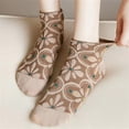 thumbnail image 5 of Virmaxy Womens Floral Cotton Socks, 5 Pairs Vintage Embroidered Floral Socks, Warm Vintage Floral Socks for Winter Vintage Court Embossed Socks Girls Middle Tube, 5 of 8