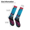 thumbnail image 2 of Yiaed Neon Cyberpunk Blue Bear Print Great elasticity Adult Stockings Sports socks for Men and Women, 2 of 6
