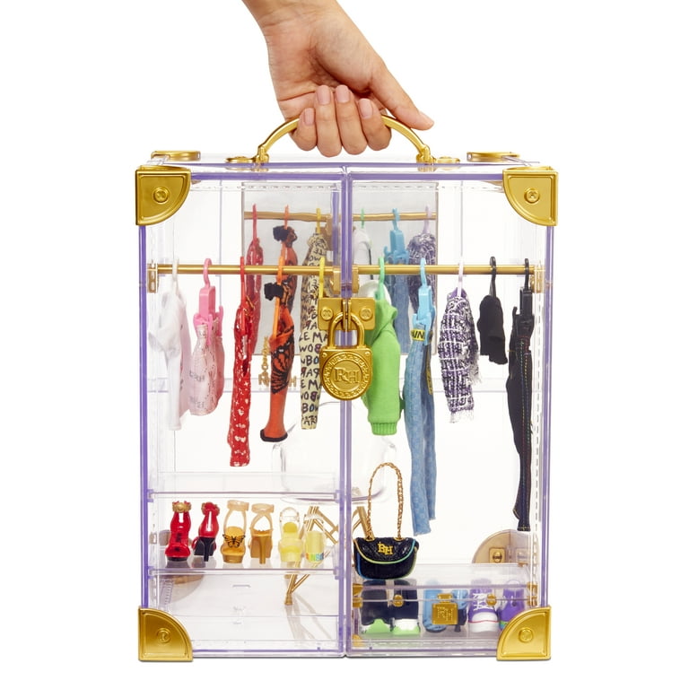 FDMASK Deluxe Fashion Closet Playset–400+ Fashion Combinations! Portable  Clear Acrylic Toy Closet Features 31+ Fashion Forward Pieces Doll Clothing