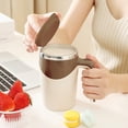 thumbnail image 3 of Taza de autoagitable 380ML automática Taza de material acero inoxidable Revuelva automáticamente su té Chocolate caliente Leche Bebidas, Hogar USB marrón shamjiam taza auto-agitable, 3 of 7