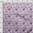 thumbnail image 2 of oneOone Polyester Lycra Light Purple Fabric Leaves & Watercolor Flower Floral Craft Projects Decor Fabric Printed By The Yard 56 Inch Wide, 2 of 4
