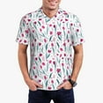 thumbnail image 3 of Balery Tulips Flowers Printed Men’s Short Sleeve Polo Shirt, Midweight Men's Shirt,Golf Polo shirts -, 3 of 9