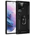 thumbnail image 3 of Compatible with Samsung Galaxy S21 Ultra Protective Case,Heavy Duty Shockproof Armor Phone Case with 360° Rotating Metal Ring Holder Kickstand Military Grade Protection Rugged Cover,Black, 3 of 8