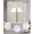 thumbnail image 2 of Green Spring Flowers Swag Kitchen Curtains Sets for Windows 24 Inch Length, Vintage Leaves Country Rustic Short Window Curtain Panels Swags Valances and Tiers 3 Piece Set for Cafe/Dining Room, 2 of 5