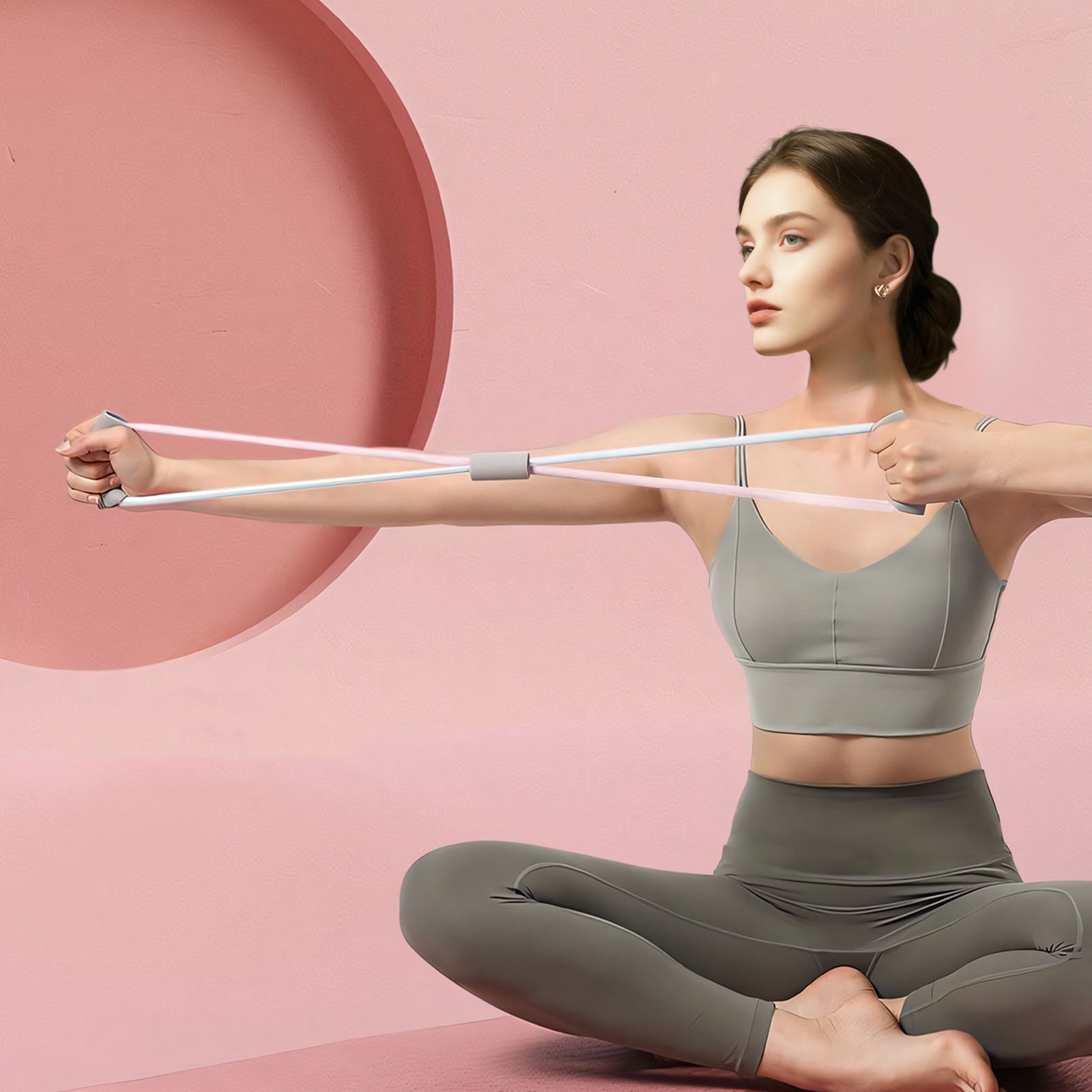 Kokovifyves Resistance Bands Figure 8 Exercise Band Resistance Fitness Equipment Tool for Back Shoulder Neck Stretching Yoga Bands Exercise Loop for Home Workout