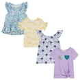 thumbnail image 1 of BTween 4-Pack Girls' Tops, Tees & Blouses - Short Sleeve Tshirts, Ruffle Top, Off Shoulder Shirt, Floral/Heart/10-12, 1 of 5