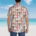 thumbnail image 4 of Fuzoiu Colorful Donuts Print Hawaiian Shirt for Men, Summer Beach Casual Short Sleeve Button Down Shirts, Men’s Beach Summer Shirts with Pocket,3X-Large, 4 of 7