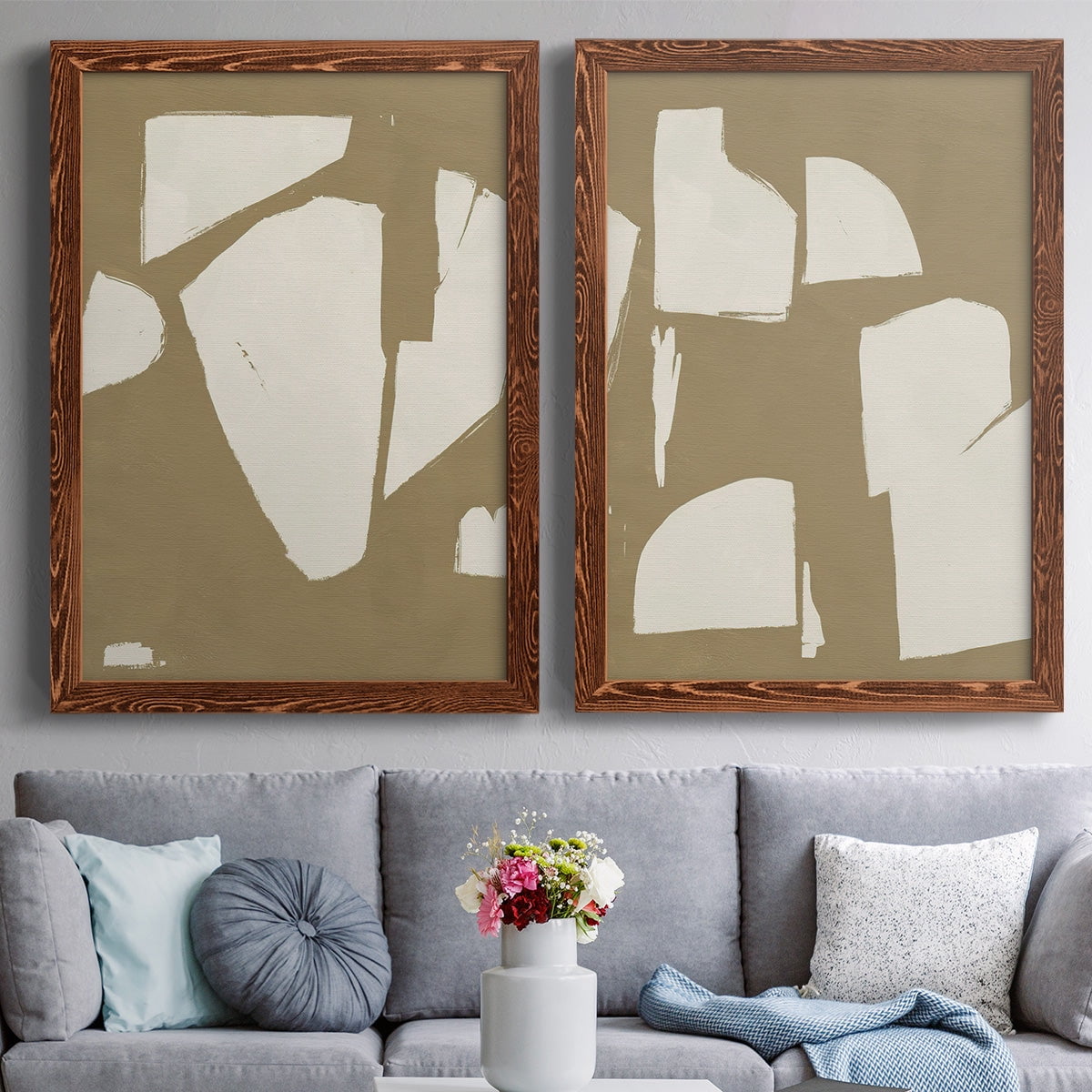 Chunky Abstract III - Premium Framed Canvas 2 Piece Set - Ready to Hang