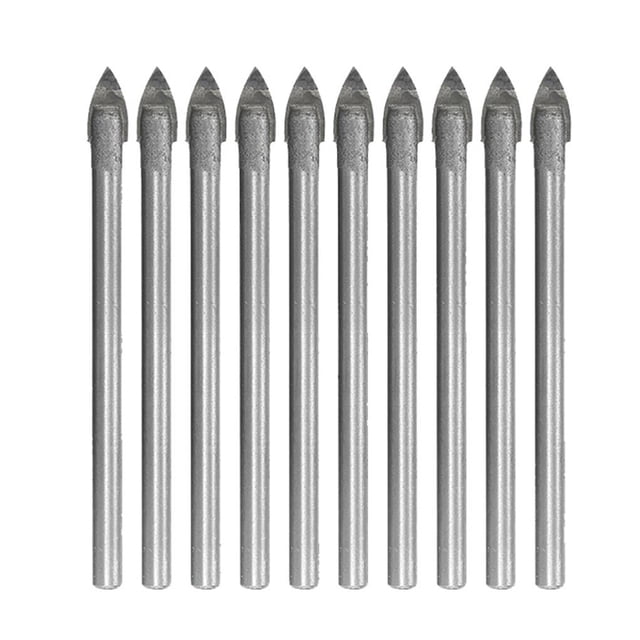 facefd 10Pcs 6mm Dia Spear Point Head Tile Glass Drill Bits with Plastic Box
