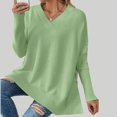 thumbnail image 3 of Birdeem Mode Femmes Col en V Hiver Uni Manches Longues Chandail Tops Pulls, 3 of 12