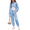 Blue, variant on Arshiner 3 Piece Girls Jogger Set Sweatsuits Crop Sweatshirt Hoodie Adjustable Cami Top and Sweatpants