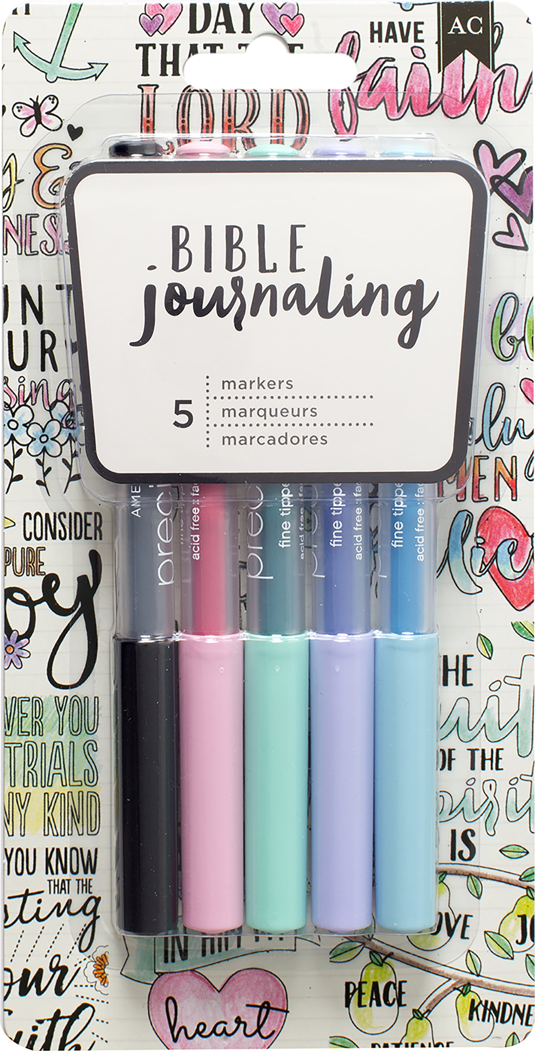 Pack of 5 Pastel American Crafts Bible Journaling Collection Precision Pens Pack of 5 Pastel American Crafts Bible Journaling Collection Precision Pens