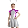 thumbnail image 4 of iiniim Girls Outer Space Alien Robot Carnival Movie Party Metallic Gloss Tunic Dress with Hair Hoop Purple Silver 14, 4 of 7