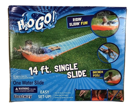 H20 GO Inflatable Single Water Slide 14 Ft