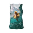 thumbnail image 4 of Lsque Underwater Swimming Duck Printed Workout Tank Tops for Women, Athletic Sports Tank Tops, Compression Sleeveless Dry Fit Shirts,Sleeveless Yoga Shirt-XX-Large, 4 of 9