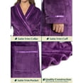 thumbnail image 5 of PAVILIA Robes For Women, Fleece Soft Fluffy Bathrobe, Plush Cozy Long Spa Robe, Satin Trim (S/M, Purple), 5 of 9