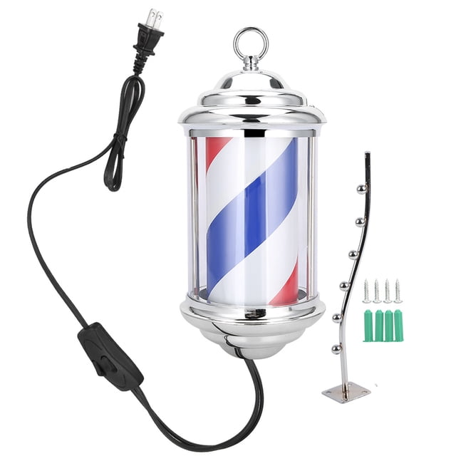 Letrero LED para barbería, resistente a la lluvia, para pared, giratorio, brillante, 28 cm