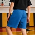 thumbnail image 6 of Bmisegm Boys Shorts Solid Color Casual Athletic for Play and Everyday Wear Comfortable Elastic Waistband Baggy Sweat Shorts 5-14 Years Blue,6-7 Years, 6 of 8