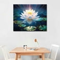 thumbnail image 2 of Nawypu  Zen Wall Art White Water Lily Canvas Wall Art Lotus Flower Bloom in Water Print Picture Artwork for Bathroom Yoga Spiritual Living Room Decor, 2 of 4