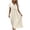Beige, variant on Women's Cotton Summer Midi Dress Short Half Sleeves Tunic Vacation Dress with Pockets (L, Mint Green)
