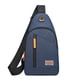 thumbnail image 2 of Bolsa bandolera impermeable para hombre - Mochila ligera para deportes y viajes, 0,33 lbs, 11,5x5,9x1,97 pulgadas, bolso de hombro negro de PU, 2 of 6