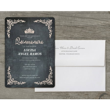 - Quinceanara Crown Deluxe Birthday Quinceanara Invitation