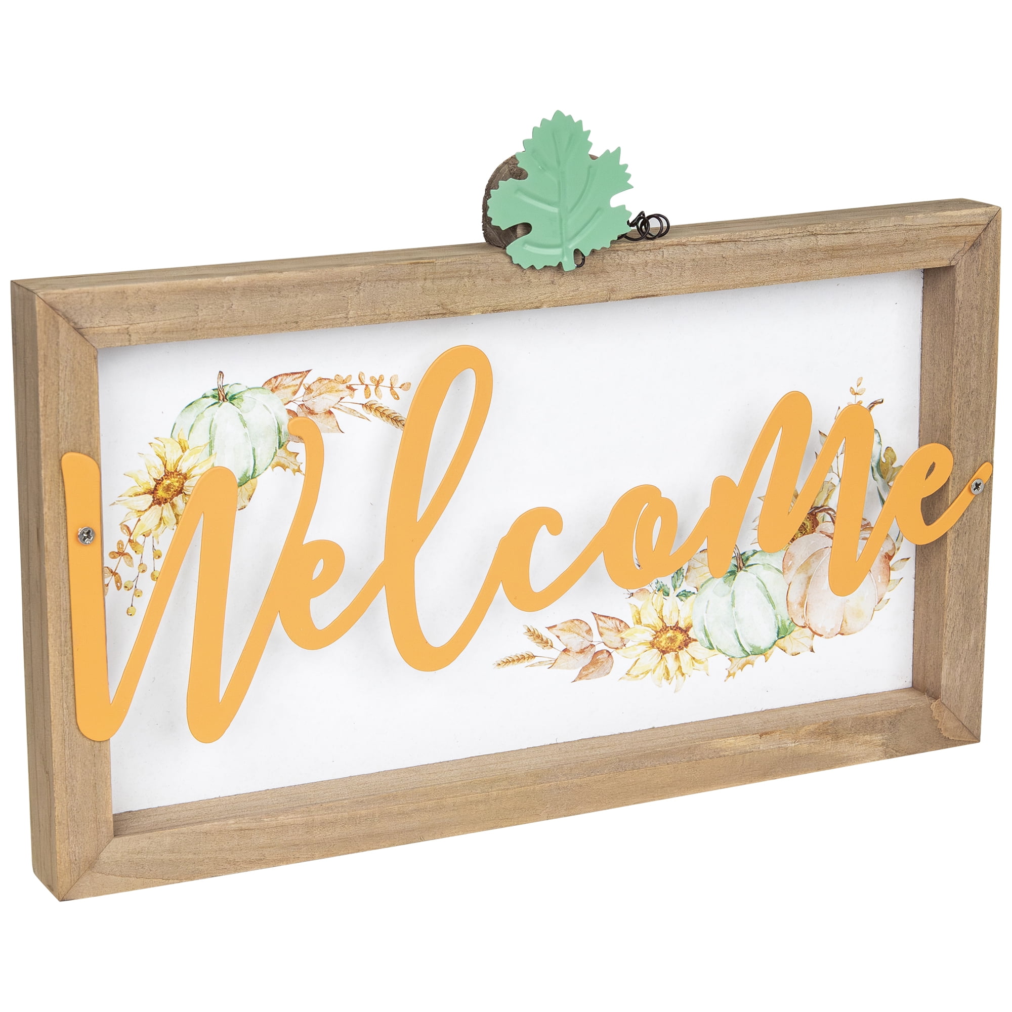 Northlight Pumpkins and Sunflowers Welcome Fall Harvest Wall Sign - 11"