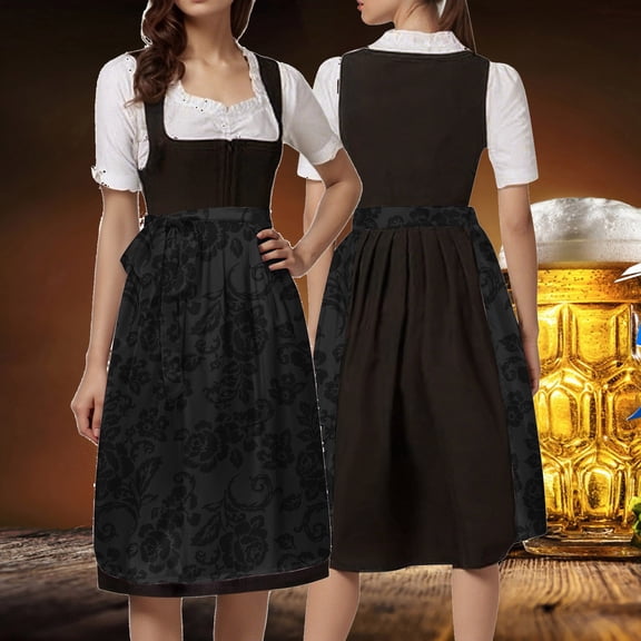 German Oktoberfest Women's Laced Half Apron Bavarian Traditional Cosplay For Party Dress Up
