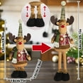 thumbnail image 6 of Christmas Plush Toy with Retractable Legs Handmade Reindeer Snowman Santa Claus Plush Doll Xmas Holiday Party Decoration Ornament, 6 of 7