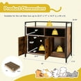 thumbnail image 2 of Gymax Large Litter Box Enclosure Cat Wooden Storage Cabinet with 2 Doors Coffee, 2 of 10