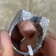thumbnail image 5 of Men's Real Solid 925 Sterling Silver Initial Letter H Iced Baguette Flooded Out Big Hip Hop Ring Size 11, 5 of 9