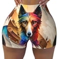 thumbnail image 2 of Uemuo Colorful Art Dog Pattern Women Workout Impact Shorts Scrunch Butt Lifting Gym Shorts Seamless Booty Biker Shorts-XX-Large, 2 of 8