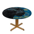 thumbnail image 3 of JEUXUS The Dazzling Stars and Dreamy Night Sky Round Tablecloth Outdoor Fitted White, 3 of 8