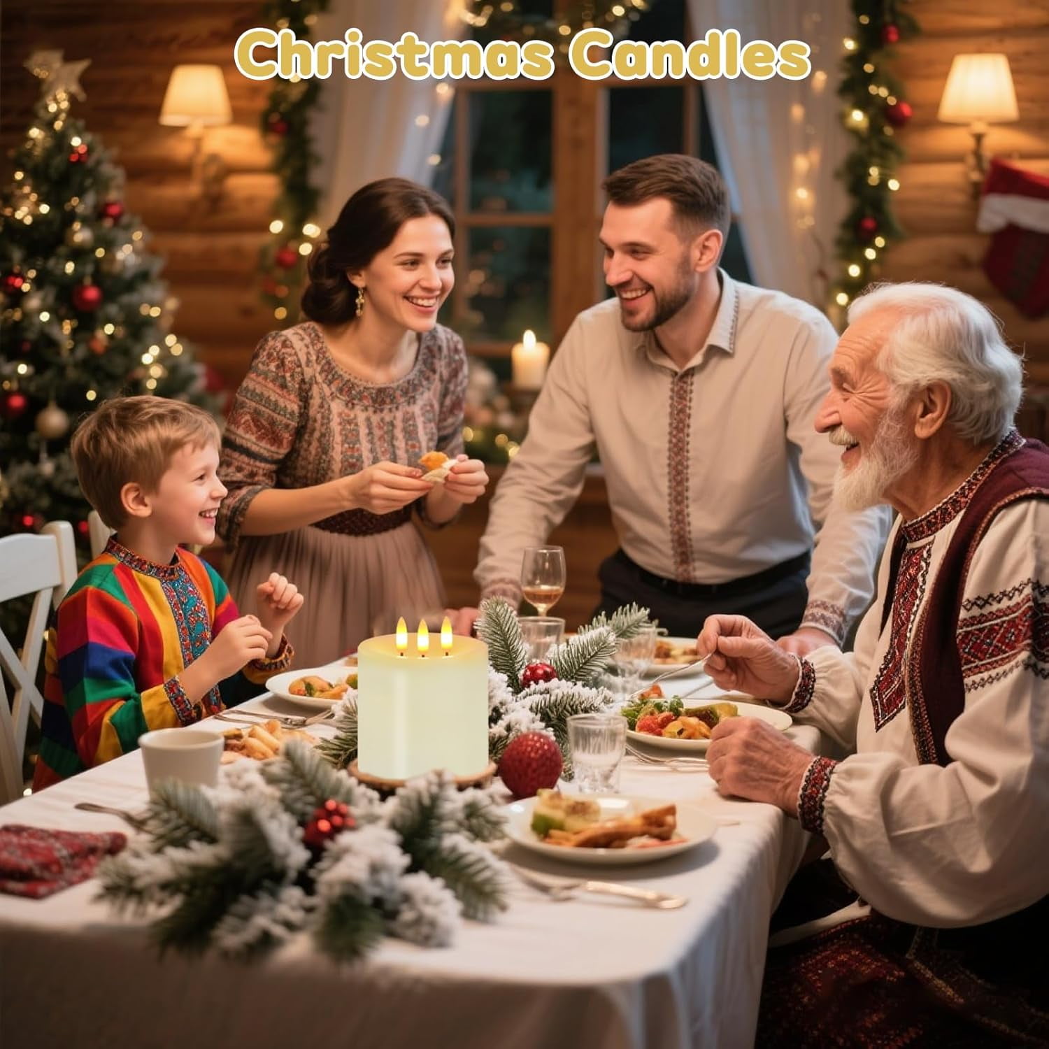 3 Wick Flameless Candles Set of 2, 4"x4" Flickering Large Flameless Candles with Remote & Timer, Dimmable Real Wax Electric Pillar Candles Battery Operated,  LED Candles for Home Wedding Xmas Decor