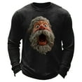 thumbnail image 2 of Christmas Shirts for Men Long Sleeve Casual Crewneck Funny Santa Claus Graphic Waffle Shirt Xmas Holiday Shirt, 2 of 4