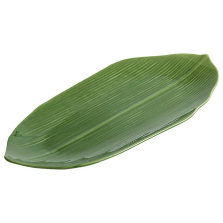 

PATKAW Sushi Plate Japanese Food Sushi Serving Plate Ceramic Leaf Shaped Sushi Display Plate