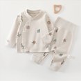 thumbnail image 2 of TOWED22 Toddler Boys Girls Christmas Pajamas Dinosaur Jammies Santa Claus Kids Cotton Fall Winter Sleepwear Set 6-12 Months 12-24 Months 2t 3t 4t 5t 6t 7t 8t 9t Children,Khaki,3-6 M, 2 of 7