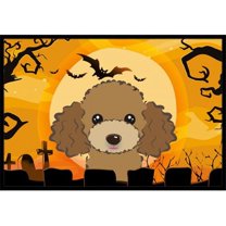 Carolines Treasures BB1814MAT Halloween Chocolate Brown Poodle Indoor & Outdoor Mat- 18 x 27 in.