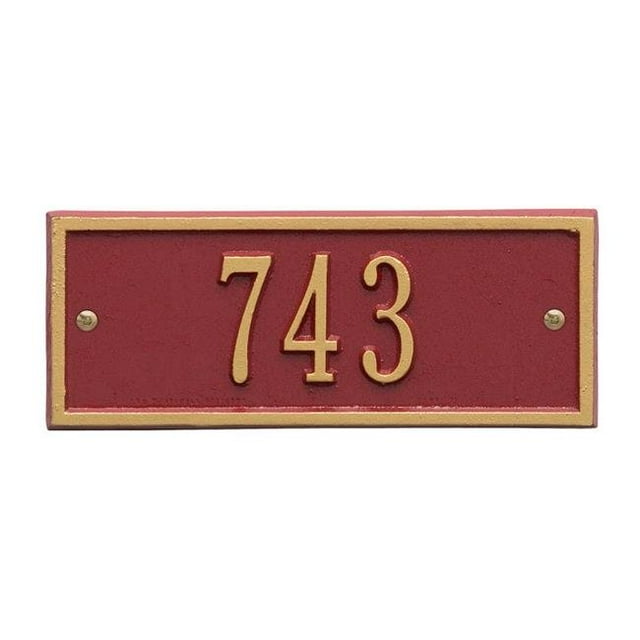 Whitehall Products 1329RG Petite Wall One Line Hartford Address Plaque, Red & Gold