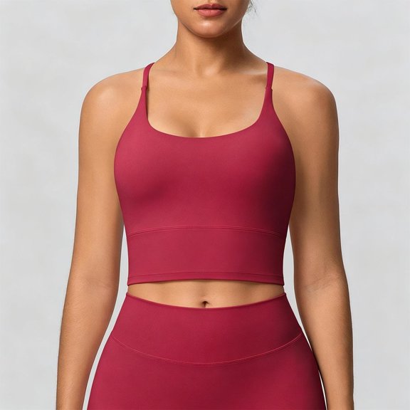 OVAFBAU Sports Bras for Women High Support Yoga Sports Bra Sleeveless Fitness Tank Top Underwears
