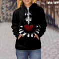 thumbnail image 2 of Sudadera holgada de manga larga con capucha y estampado clásico de Halloween para mujer Pompotops FGAJ17651, 2 of 5