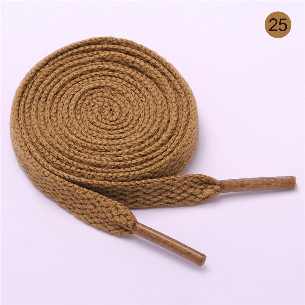 Stepace 2 Pairs 100% Cotton Flat Shoe Laces 8mm Wide Shoelaces For