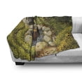 thumbnail image 3 of Peace Garden Soft Flannel Fleece Blanket, Tranquil Nature Scenery with a Stone Lantern and Water Basin Early Autumn Season, Cozy Plush for Indoor and Outdoor Use, 50" x 60", Multicolor, by Ambesonne, 3 of 6