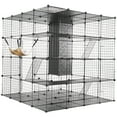 thumbnail image 3 of LINJH Large Cat Cage for 1-4 Cats with Storage Cube with Hammock 4 Tiers Cat Kennel, 3 of 9