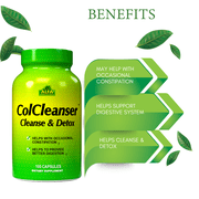 Colcleanser by Alfa Vitamins® Helps Colon Cleanse, Detox, Supports Weight Loss - 100 Capsules