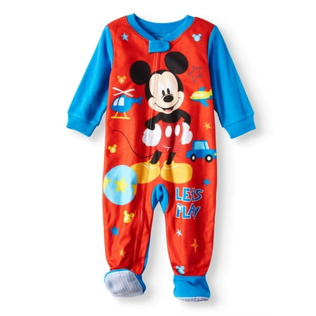 Diamond Mickey Mouse - Mickey Mouse Microfleece Footed Blanket Sleeper (Baby Boys)