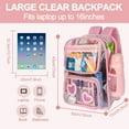thumbnail image 3 of DAKIMOE Clear Backpack Heavy Duty Stadium Approved School Cute Transparent Backpacks Clear Bag Travel, 3 of 8