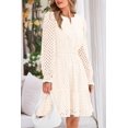 thumbnail image 3 of Minivestido PRETTYGARDEN 2025 para mujer, manga larga, cuello en V, blanco, 3 of 9